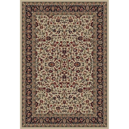 Concord Global Trading 2 ft. 3 in. x 7 ft. 7 in. Jewel Kashan - Ivory, Black 40632